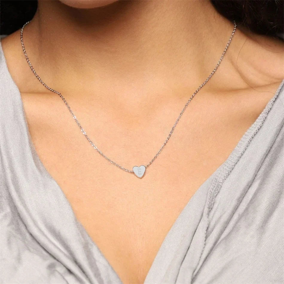 Mini Initial Heart Necklace